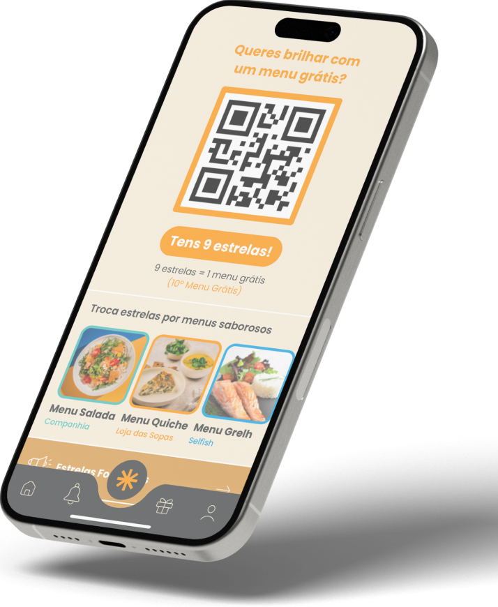 Aplicação FoodStars no telemóvel