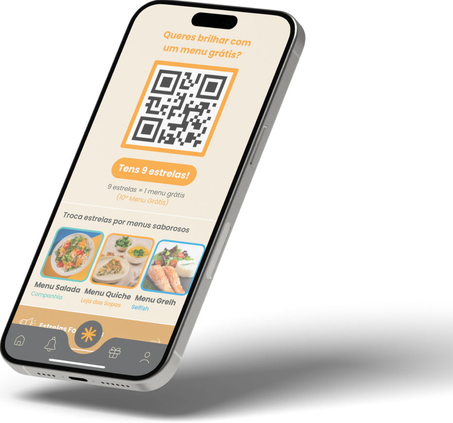 Aplicação FoodStars no telemóvel